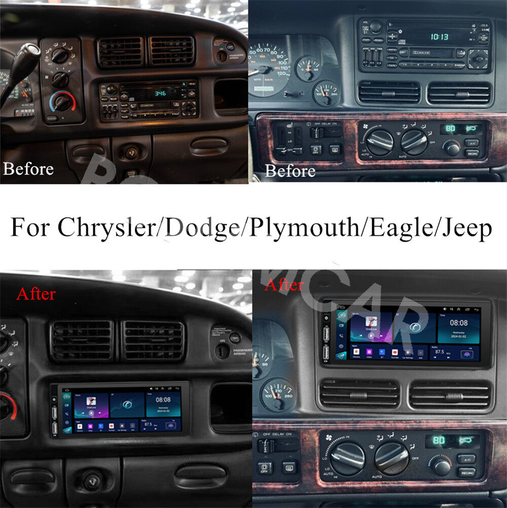 Fit For 1997-2002 for Dodge for Ram 2500 For CarPlay Android 13 Car Stereo Radio GPS Cam