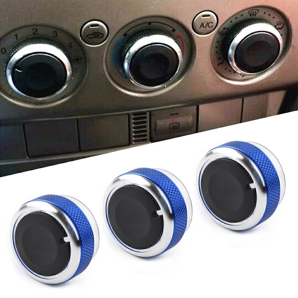 3x Air Conditioner Switch Knob Button Blue for Ford Focus MK2 MK3 Mondeo C/S-max