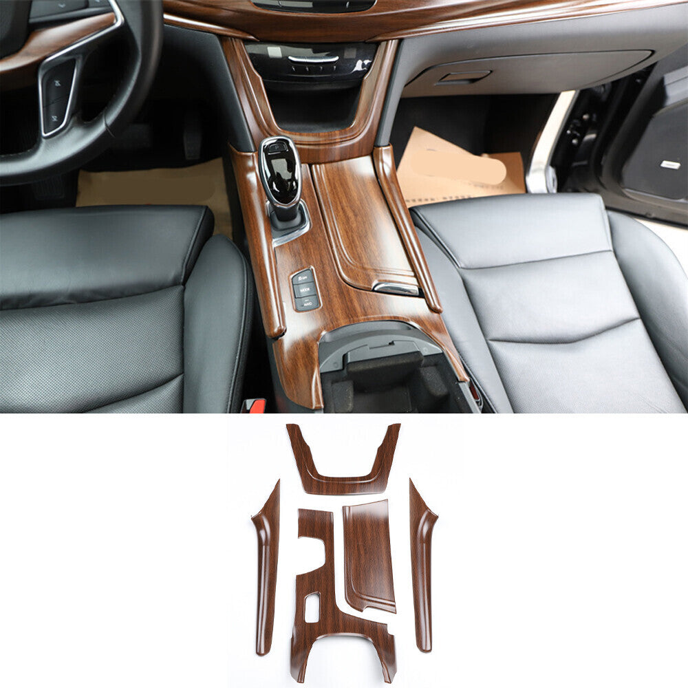 for Cadillac XT5 2017-19 Matt Wood Grain Middle Console Gear Shift Cover Trim 5P
