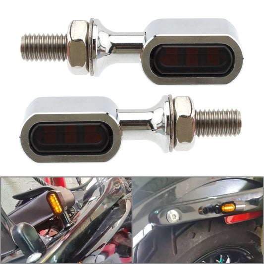 Rear for Mini LED Turn Signal Light Run Indicator Lamp Smoke Lens for Harley Chrome