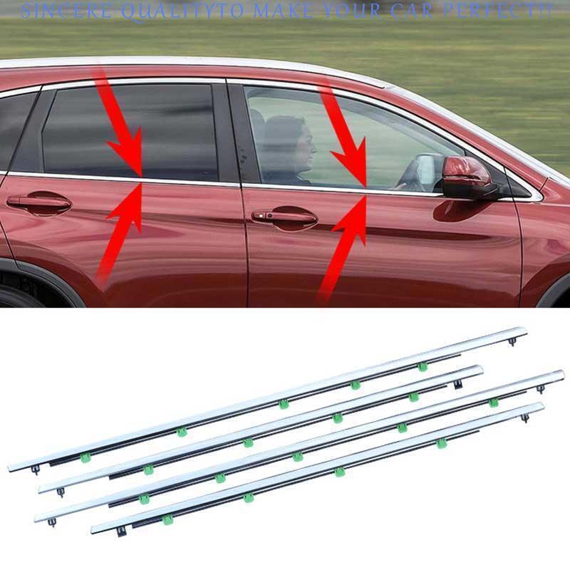 for Honda CR-V CRV 2007-11 Rubber Chrome Door Window Waterproof Sealant Trim 4X