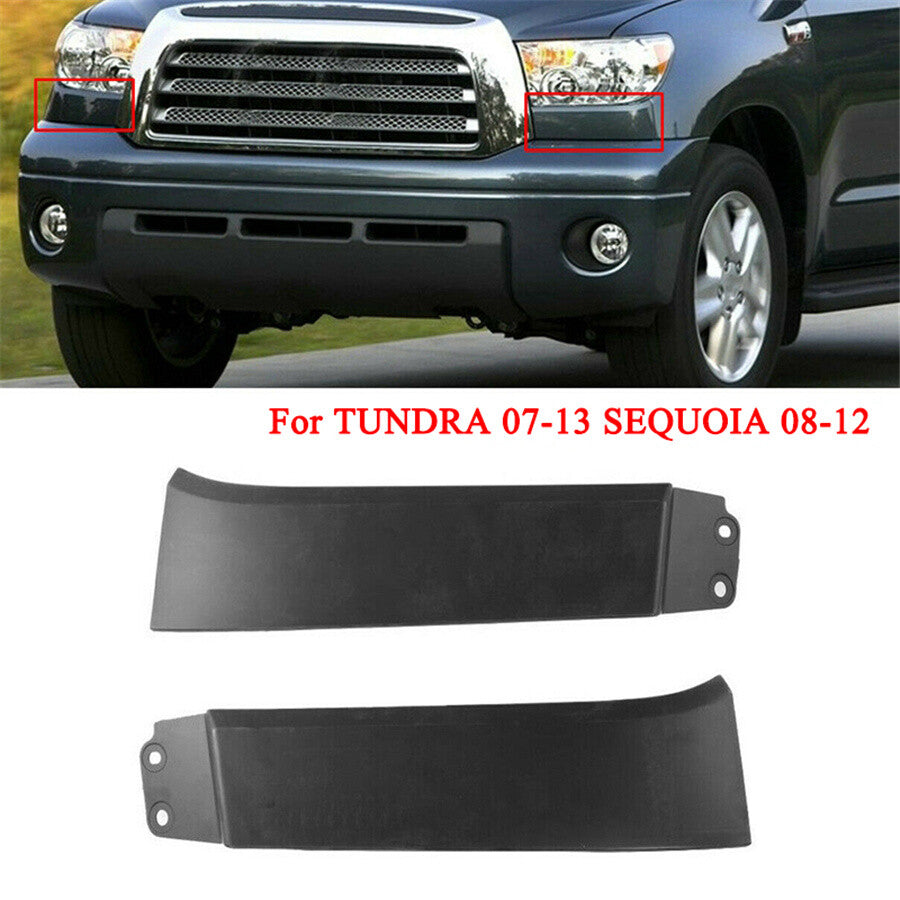 Car Bumper Grille Left+Right Headlight Filler Trim For TUNDRA 2007-2013 SEQUOIA