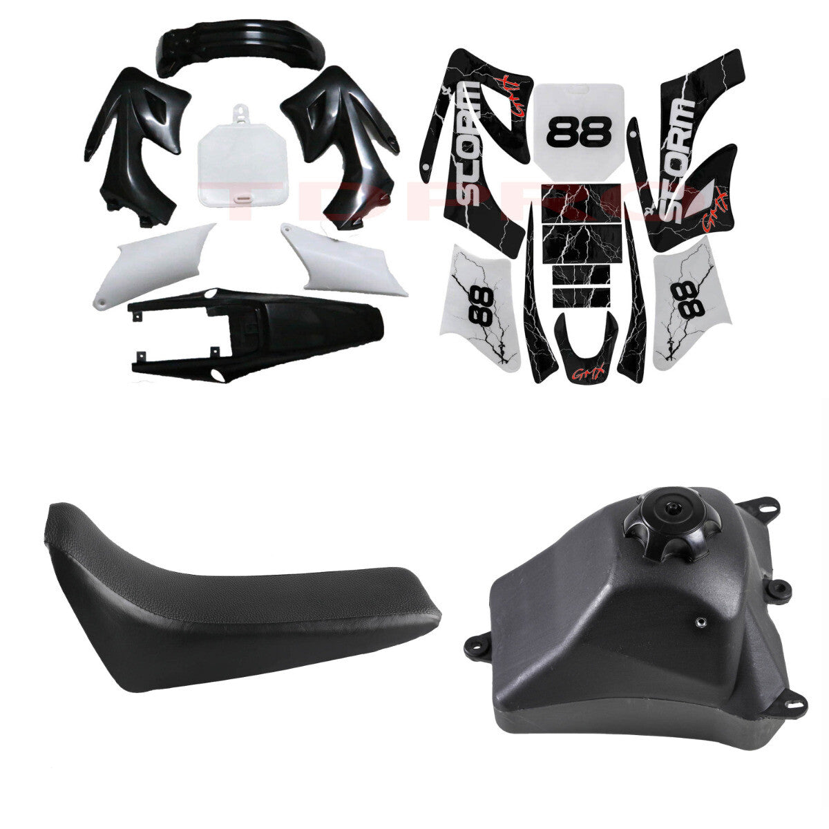 Plastics Fairing Sticker Kit Fuel Tank for Seat For Apollo Orion 110cc 125 Dirt Bike