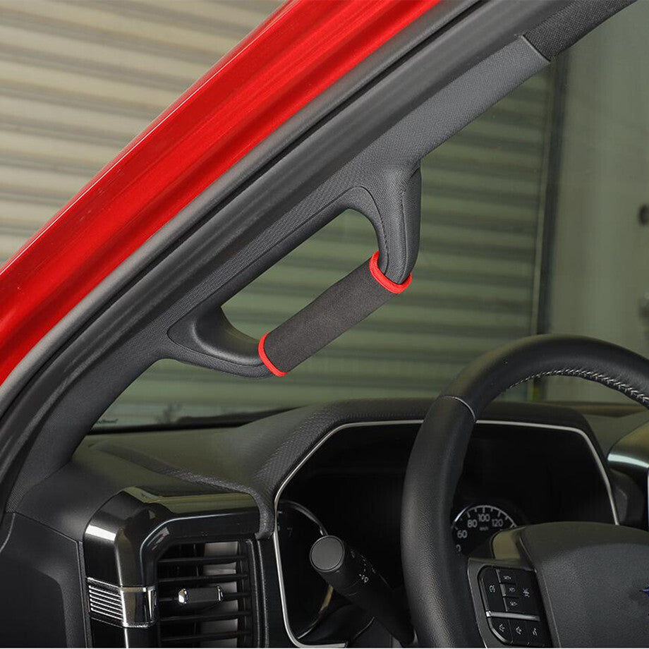 Suitable for 21-2023 for Ford F150 F-150 Red A/B Pillar Handle Protector Soft Cloth Pad Trim