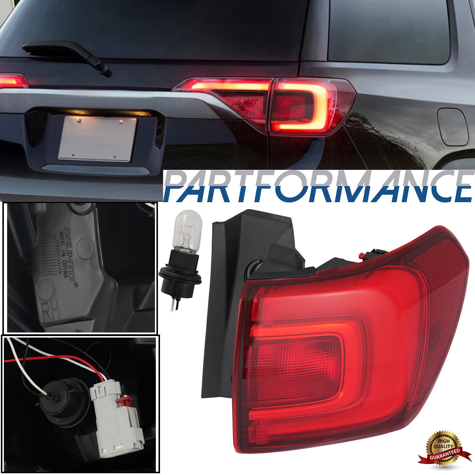 Three-Red LED Lighting Fixtures, for GMC Acadia 2017 - 2019