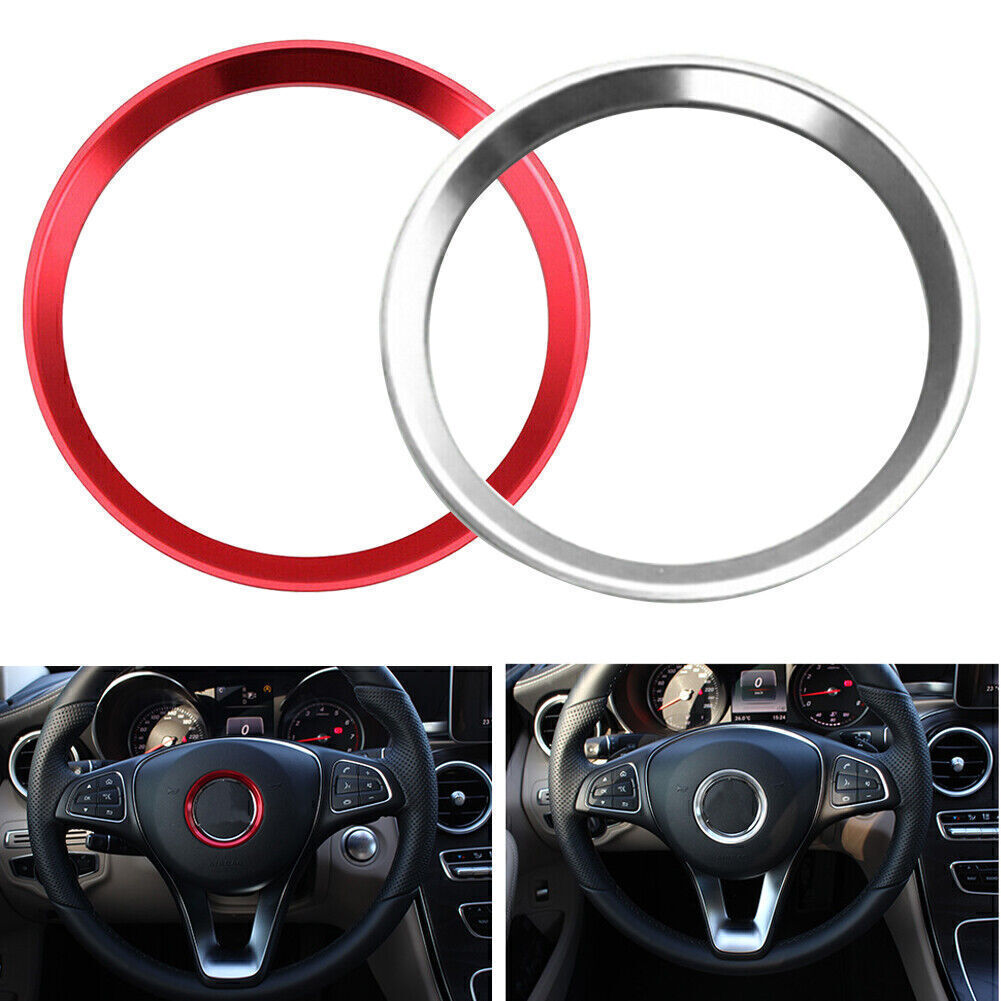 Steering Wheel Center Decor Ring Trim Cover for Mercedes-Benz C E CLA GLA Silver
