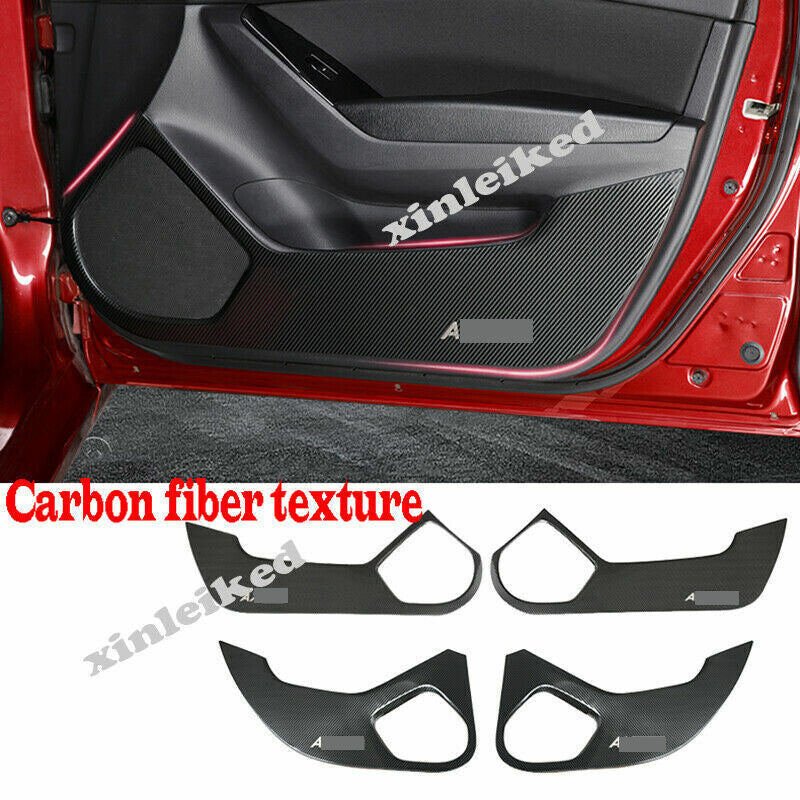 for Mazda 3 Axela 2017-18 Carbon Steel Door Anti Kick Protection Cover Trim Kit