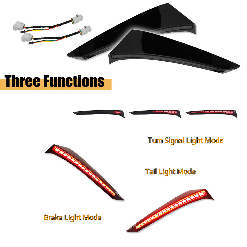 2-piece LED smoke rear bumper reflector tail brake light for 2021-2023 for Toyota for Sienna