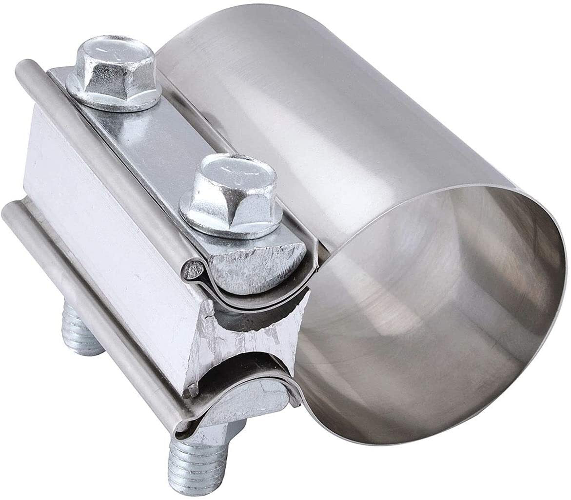 2.5-inch Butt Connector Exhaust Clip with Stainless Steel Exhaust Muffler Clip (2 Pieces)