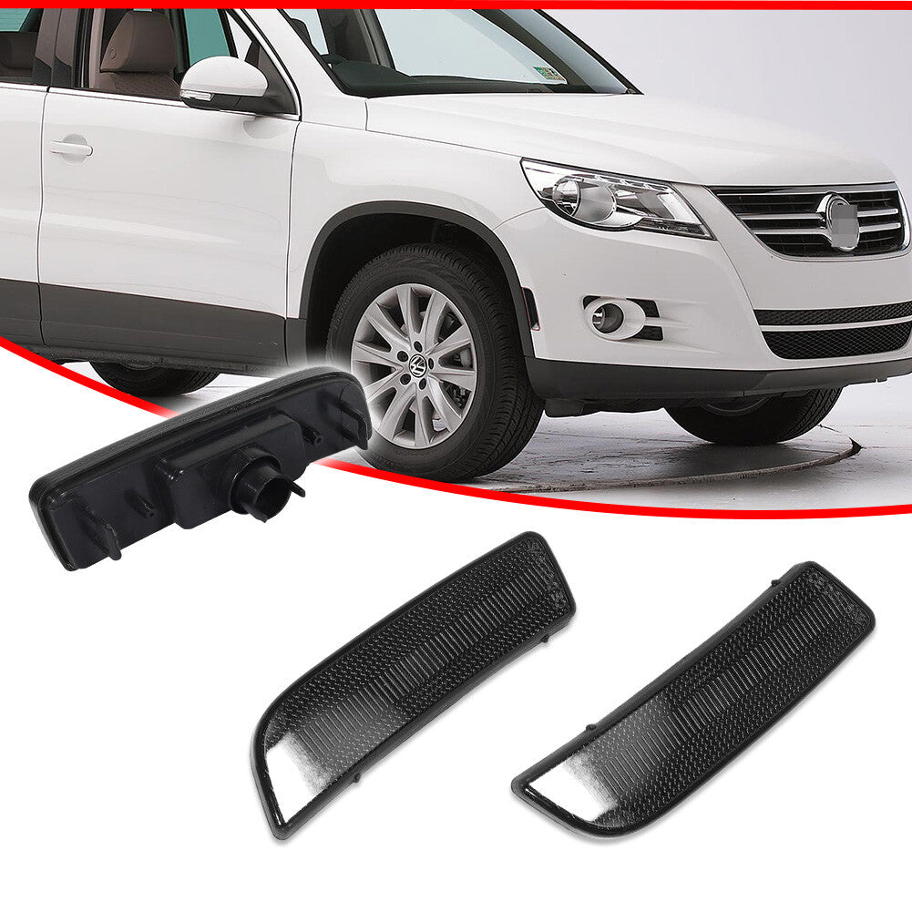 A pair of smoke-style front side marker light holders for 2009-2017 for Volkswagen for Tiguan OE models.