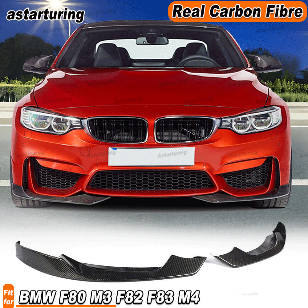 REAL CARBON Front Bumper Splitter Lip Spoiler for BMW F80 M3 F82 F83 M4 2014-19