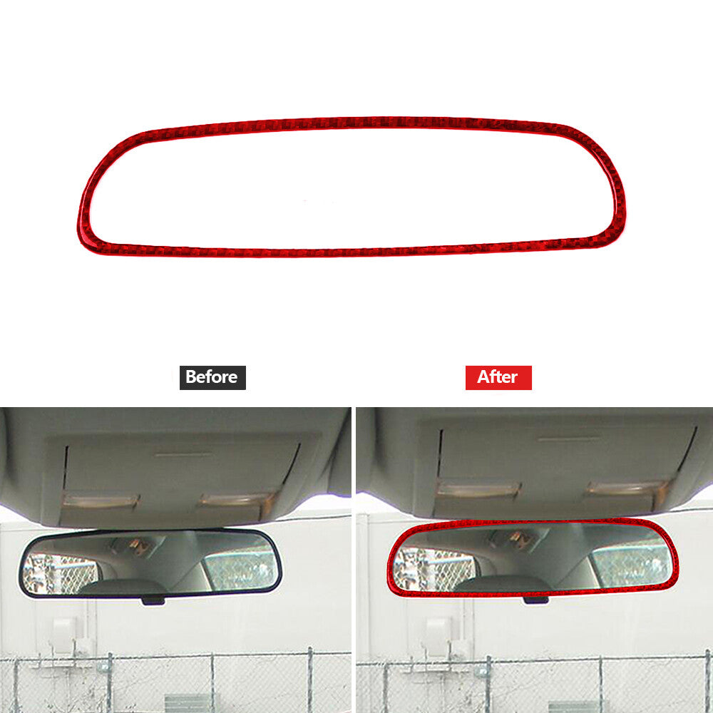 Red Carbon Fiber Rearview Mirror Cover Trim Type A for Chrysler 300 2005-2007