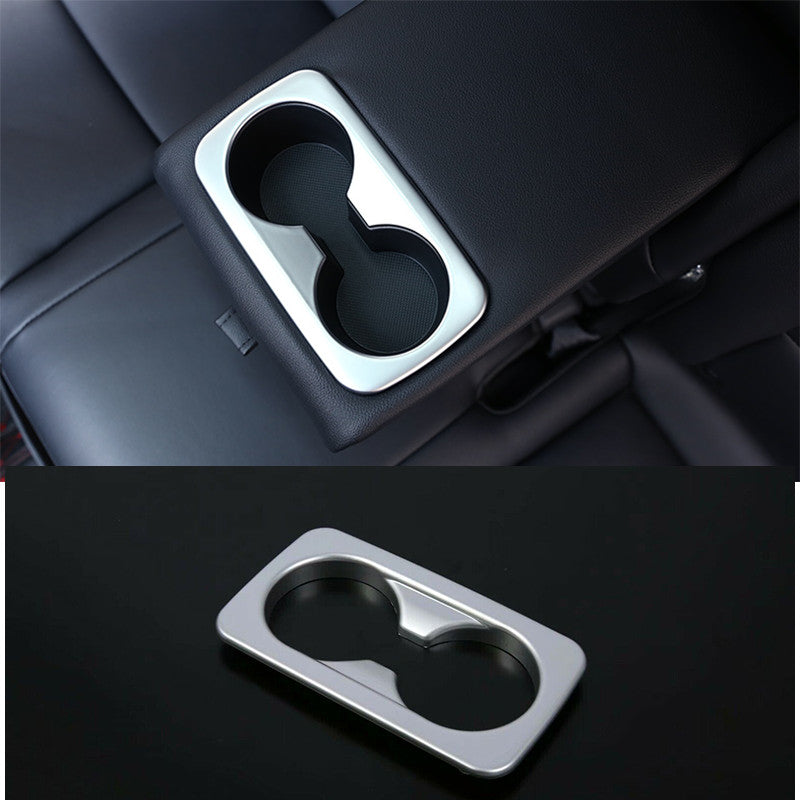 for Kia Seltos 2020-2023 silver interior Rear Water Cup Holder frame Cover Trim