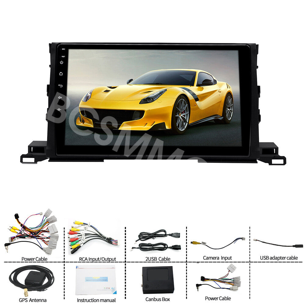 10.1 Android Car Radio Stereo Fit for Toyota Highlander 2015-2021 For CarPlay