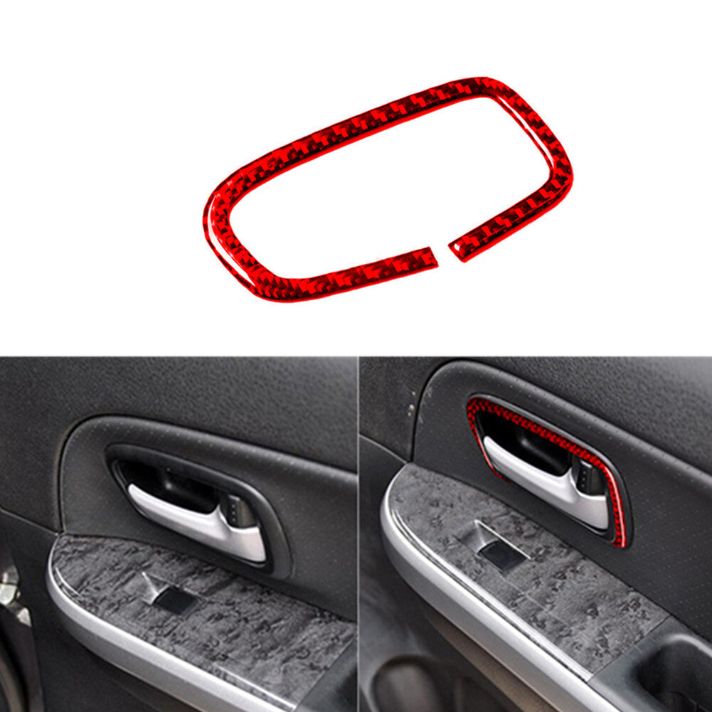 Red Carbon Fiber for Co -pilot Rear Door Handle Trim for Suzuki Grand Vitara Manual
