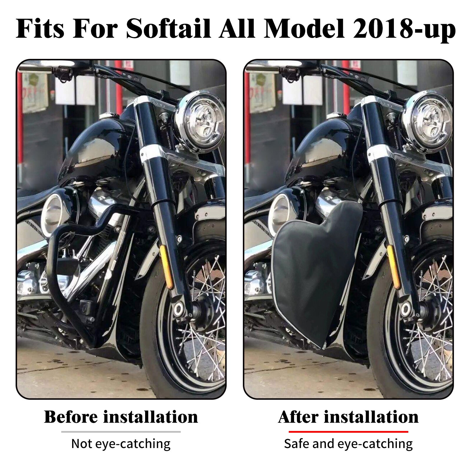 Soft Lowers Chaps Engine Guard Leg Warmer for Harley Softail Breakout 2018-2023