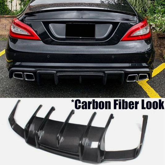 ABS Rear Bumper Diffuser Lip for Benz W218 CLS550 CLS63 AMG 2012-18 Carbon Fiber