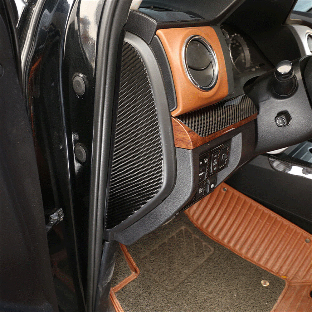 2¡ÁCarbon Fiber Door Buffer Cushion Mat Panel Cover Kit for T@yota Tundr@ 2014-21