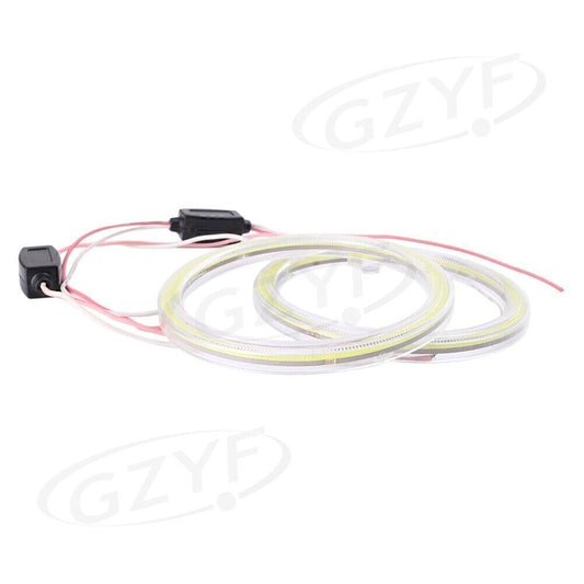 2x 80mm COB Car LED Angel Eyes Halo Ring Fog Housing Lamps 12-24V Pure White
