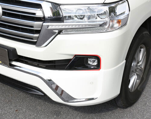 for Toyota for Land Cruiser 2016-2021 Pinao Black Front Fog Light Lamp Cover Trim