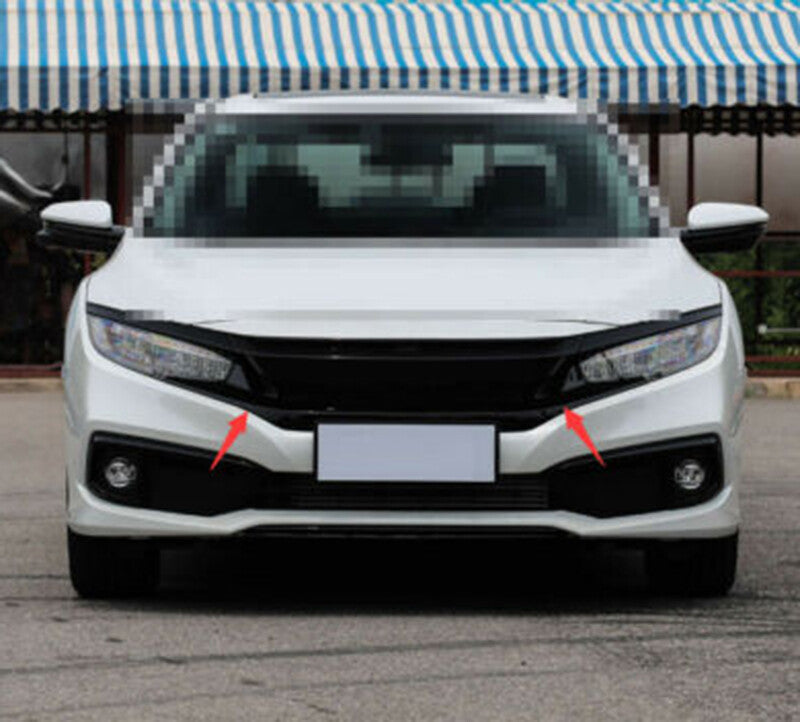 for Honda for Civic Sedan 2019-2021 Black Front Lower Mesh Grille Grill Strip Trim