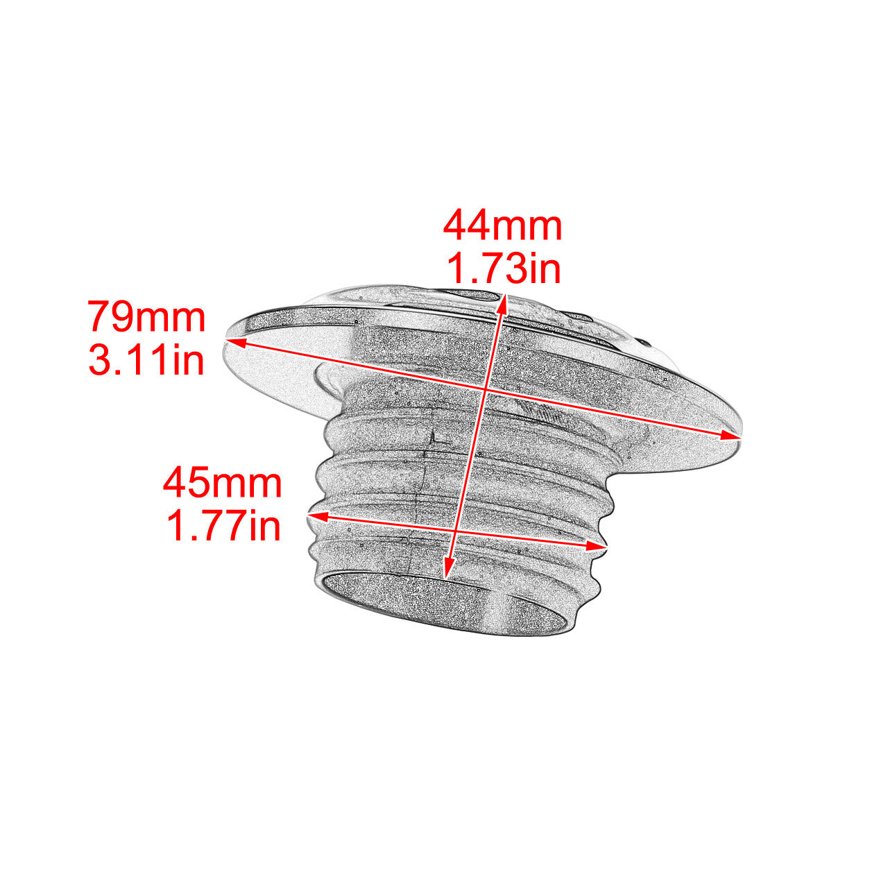 Chrome Stripe Vented Gas Cap Fuel Tank Right Thread for Harley Sportster Touring