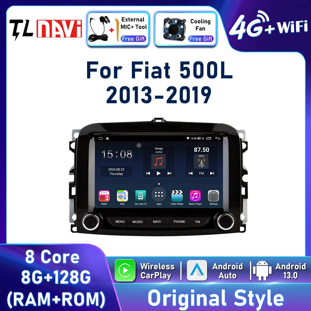 for Fiat 500L 2013-2019 Android CarPlay Car Radio Multimedia GPS Stereo Player