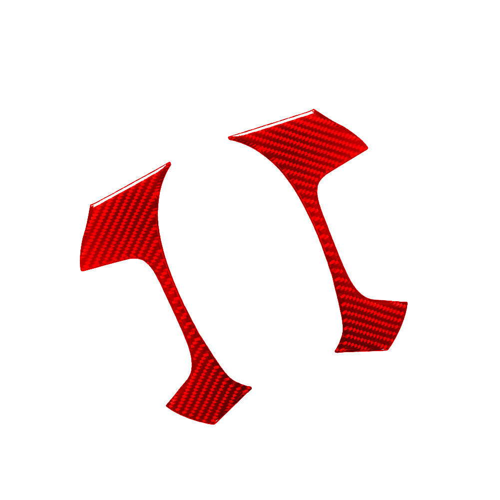2X Red Carbon Fiber Steering Wheel Cover Trim For Silverado/tahoe/ for sierra 2007-14