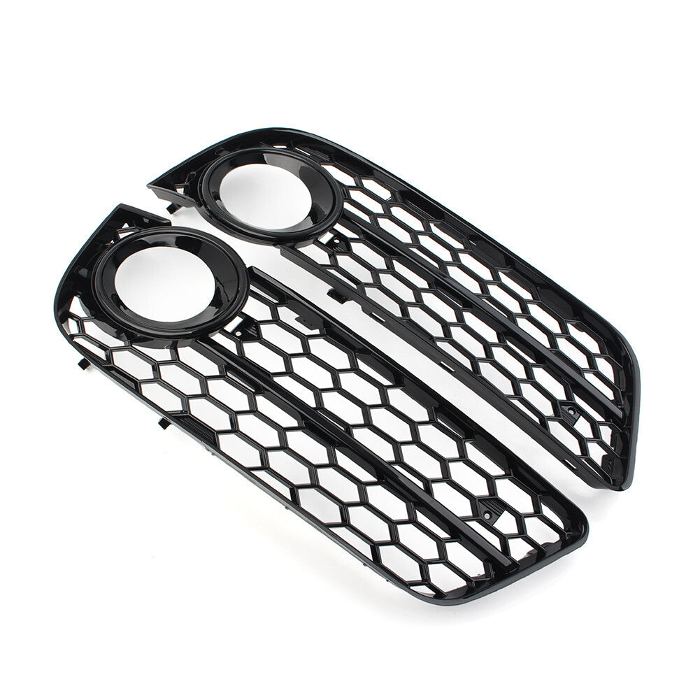 2xHoneycomb Mesh Front Bumper Fog Light Grille Cover for Audi for A5 2008-2011 10