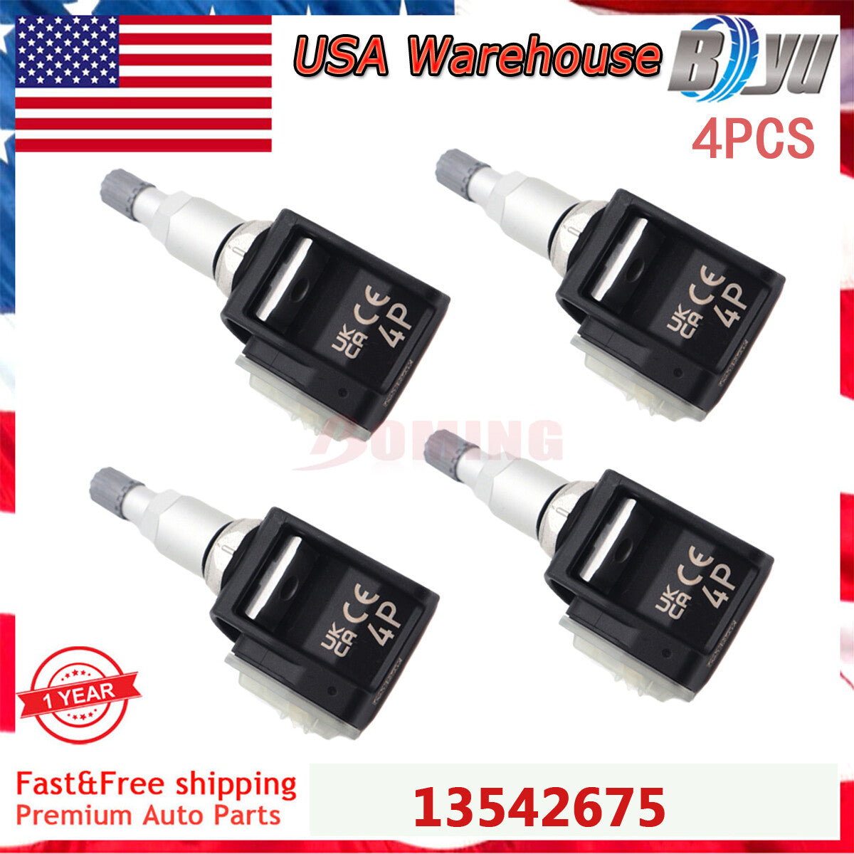 4PCS TPMS Tire Pressure Sensor for Chevrolet for Corvette 433MHz 13554170 13542675