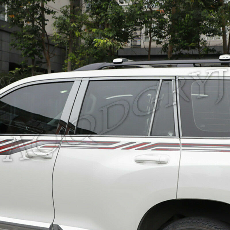 for Toyota Prado Fj150 2010-21 Door Window Black Steel Pillar Post Cover Kit 10x