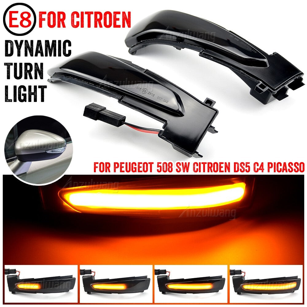 Dynamic Turn Signal Light for PEUGEOT 508 SW 2010-2017 for Citroen DS5 C4 Picasso