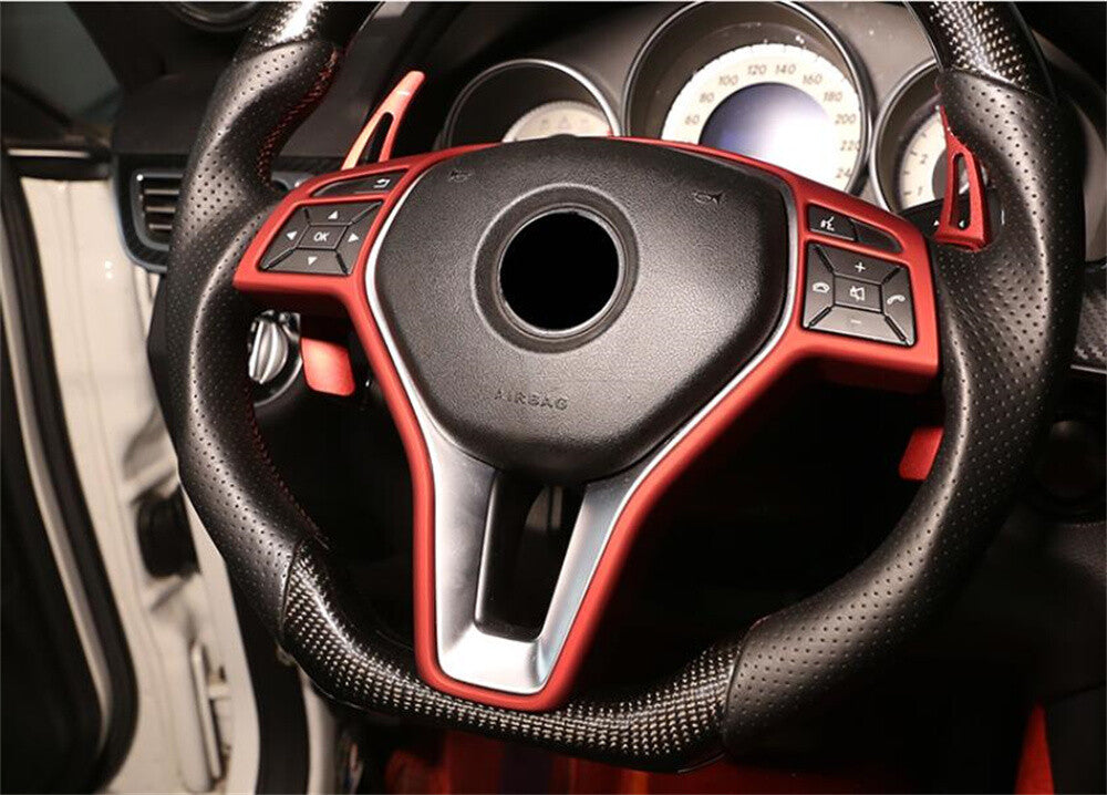 for Benz A B C E CLA GLA GLK CLS Class W212 W204 Red Steering Wheel Panel Cover