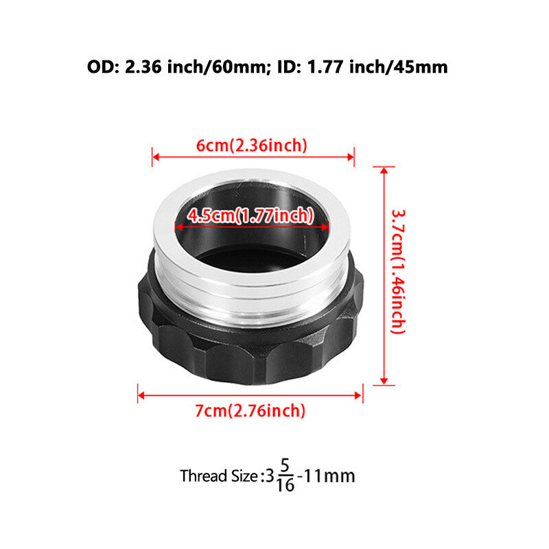 ID 1.77/45mm Aluminum Alloy Weld Billet On Filler Neck Cap Oil Fuel Water Tank