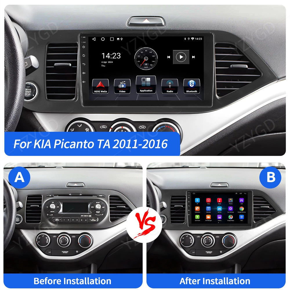for Kia Picanto Morning 2011-16 Android Auto CarPlay Car Radio GPS Stereo Screen