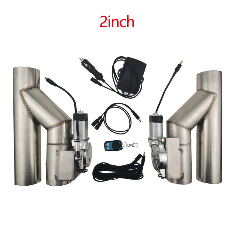 2 Double Electric Exhaust Valve Y Pipe Single Flap Control Valve Pipe Remote