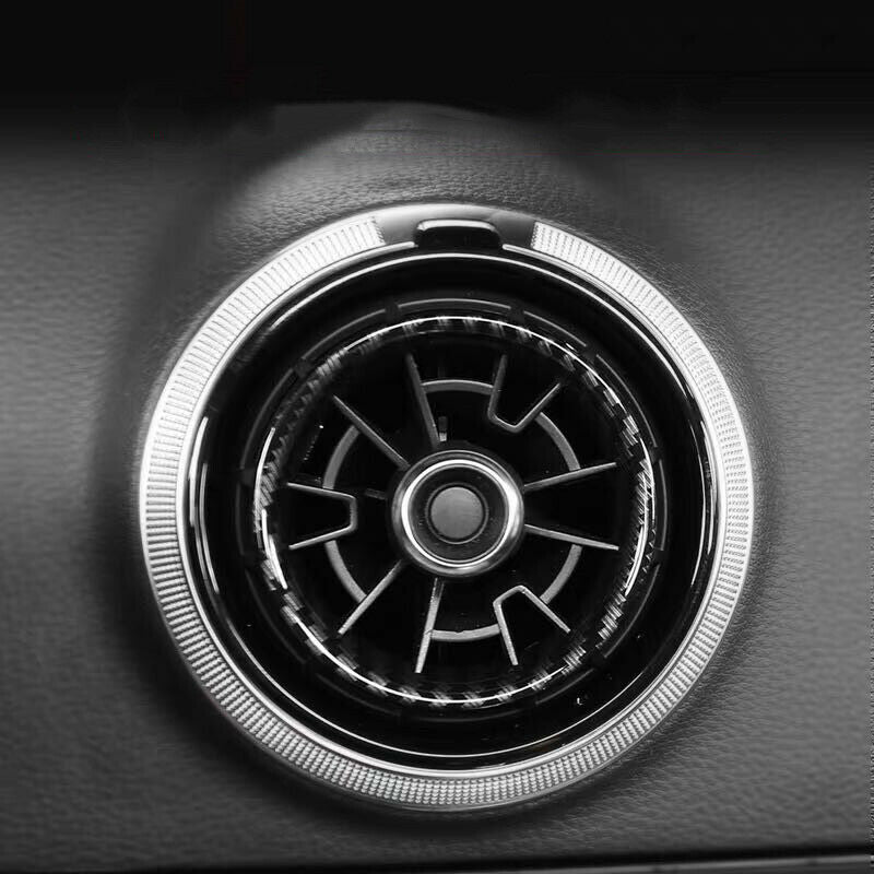 Carbon Fiber Color Front Air Vents Frame Circles Cover for Audi A3 8V 2013-2019