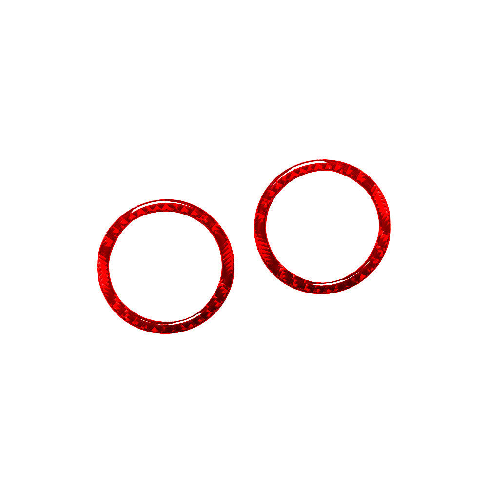 2Pcs Red Cup Holder Trim Ring Cover Carbon Fiber for Mercedes R-Class 2009-2012