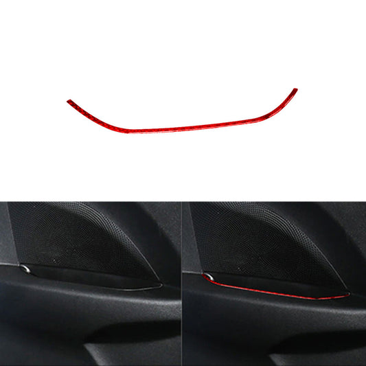 Red Carbon Fiber Rear Door Storage Strips Cover for Hyundai for Veloster JS 2019-22