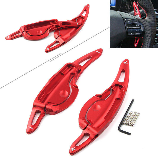 2pcs Steering Wheel Shift Paddle Shifter Extension Red for Hyundai LA FESTA 2019