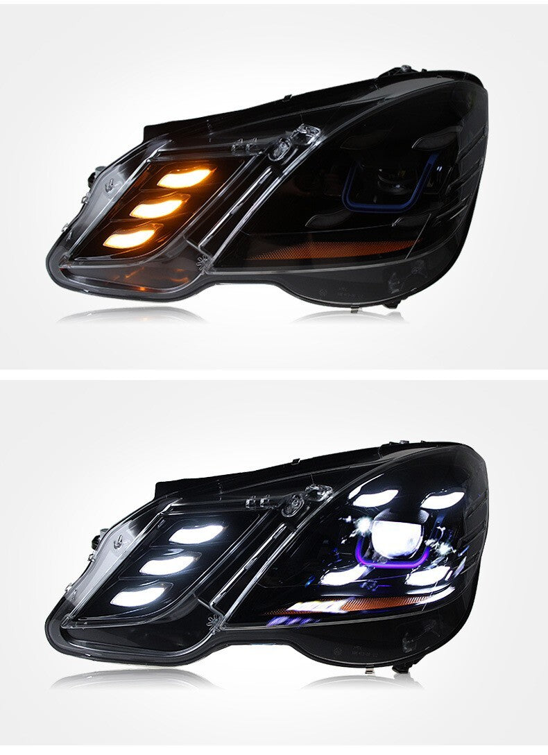 Pair of LED headlights with projector for Mercedes-Benz E-Class W212 2010-2013.