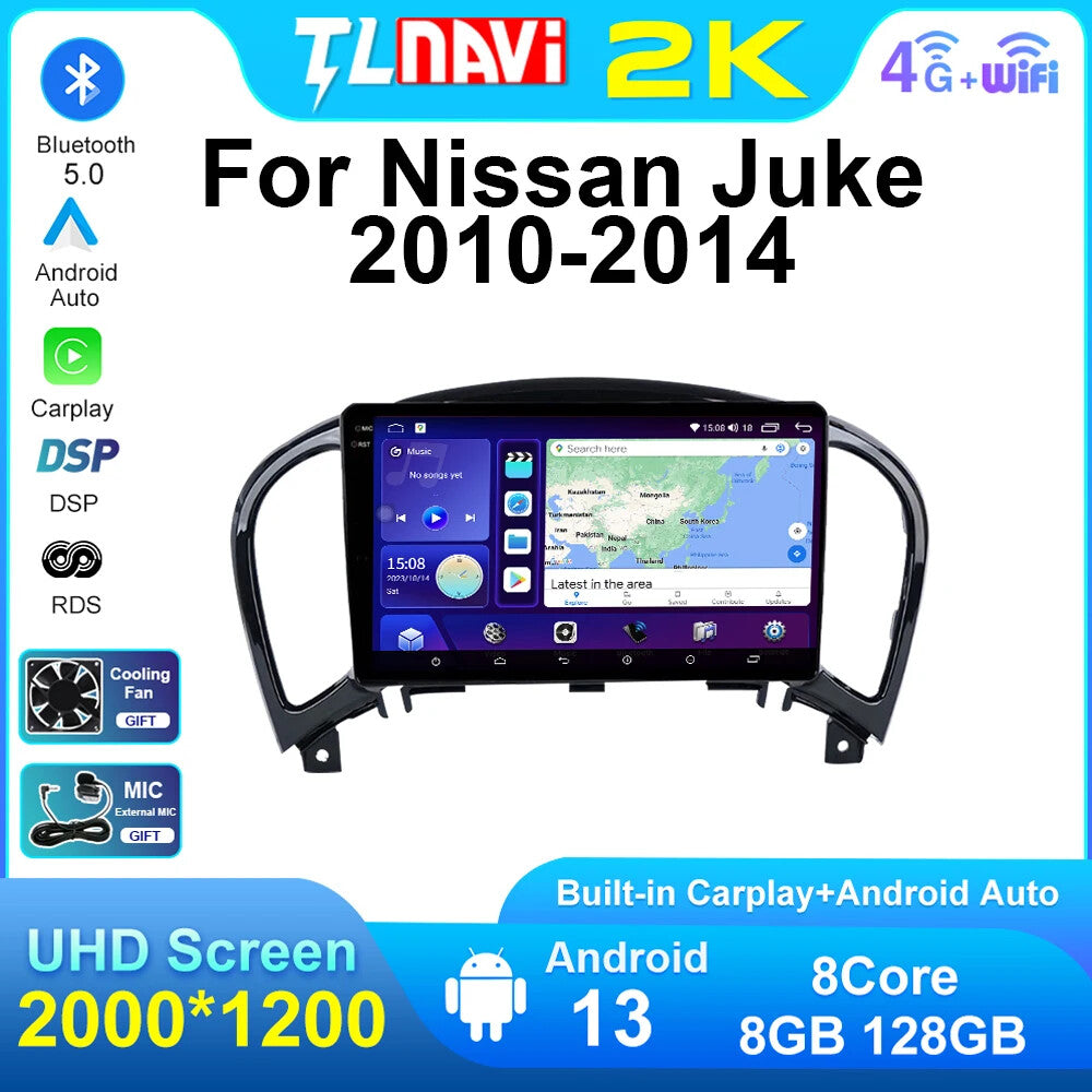 for Nissan Juke YF15 2010-2014 Car Radio Carplay GPS Multimedia Player Screen