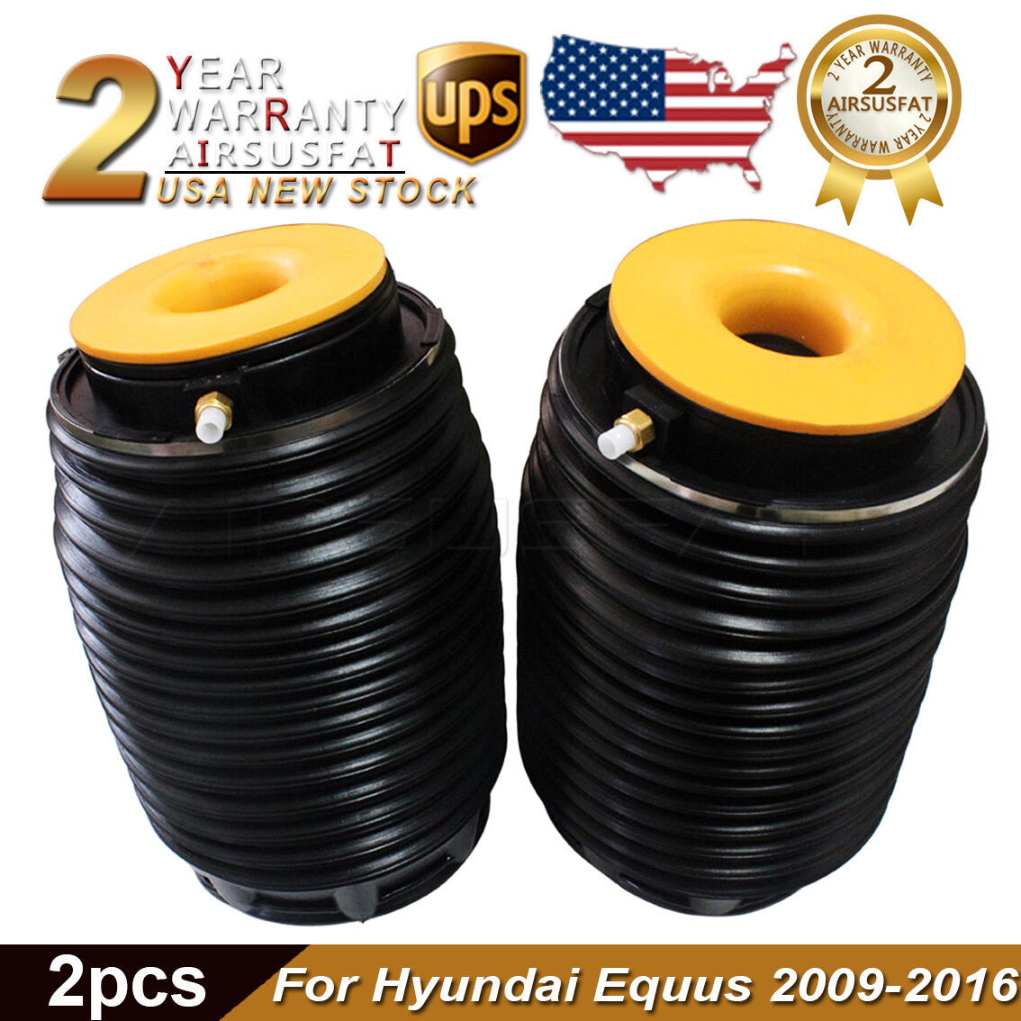 Pair Rear Left Right Air Suspension Spring Bags for Hyundai Equus 2009-16