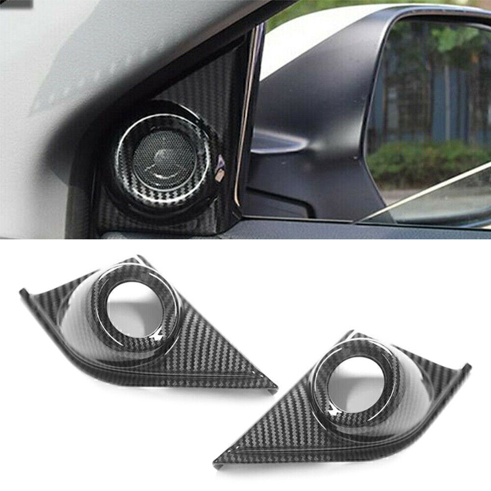 2X ABS Carbon Fiber Front Indoor Speaker Cover Trim for Honda CR-V CRV 2017-2021