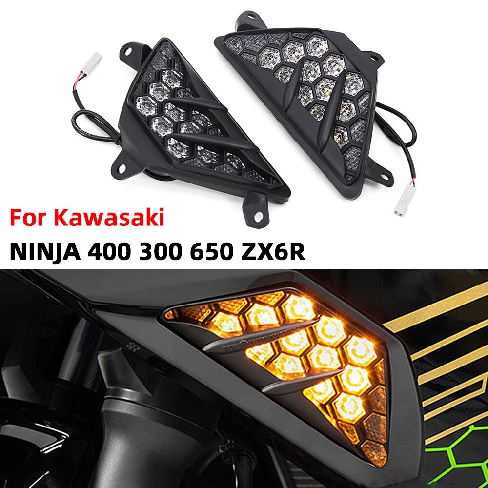 Dirt Bike for Kawasaki 300 400 650 1000 ZX6R LED Turn Signal Flashing