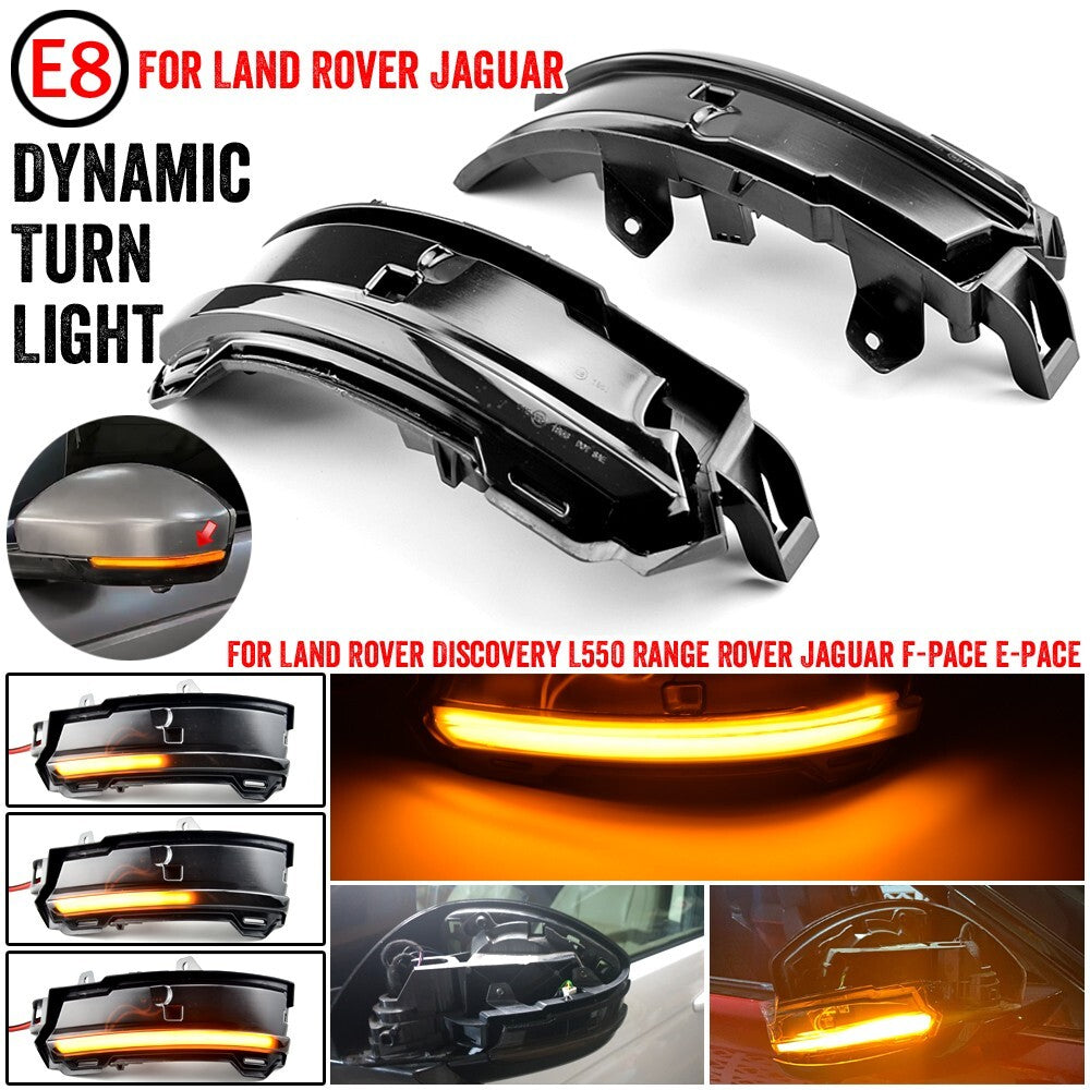 2pcs LED Dynamic Side Mirror Turn Signal Light Assembly for Land Rover Evoque