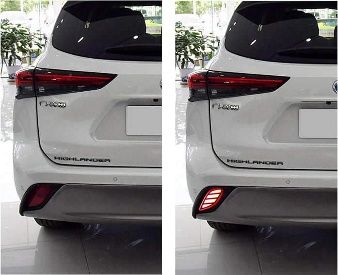 For 20-2023 Highlander for Toyota LED Rear Fog Light Tail Bumper Fog Light Lamp Set