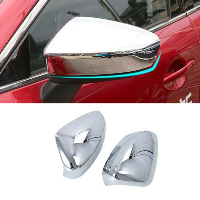 for Mazda 6 Atenza 2013-2017 Chrome Exterior Side Door Mirror Cover Trims Decor