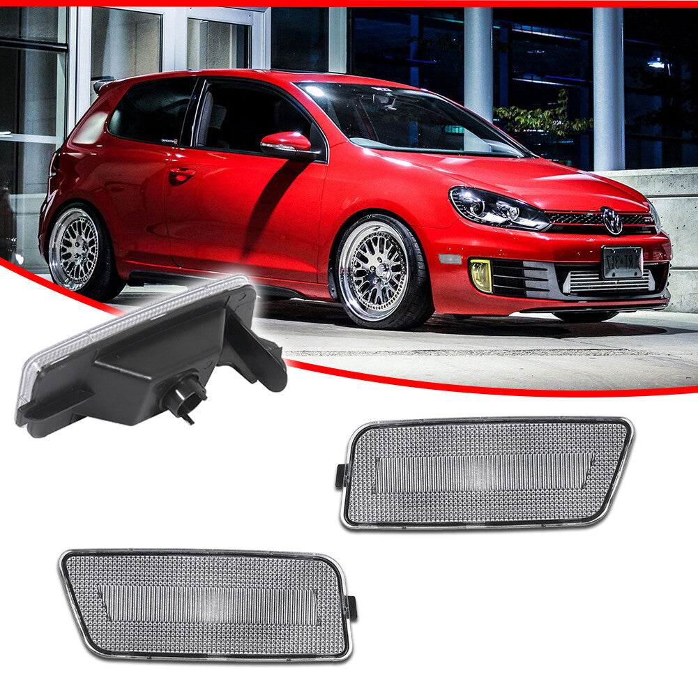 Transparent Front Fender Side Marker Light Housing Kit for 2010-2014 for Volkswagen MK6 for Golf GTI