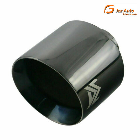 1Piece Universal 3'' inlet 5'' outlet Exhaust End Tips Muffler Black Exhaust Tip